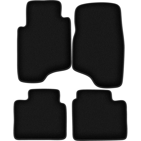 Tappetini In Velluto Per Mitsubishi Pajero Ii (1991-1999, Fuoristrada) Neri, Set 4 Pz, Con Fissaggi-image