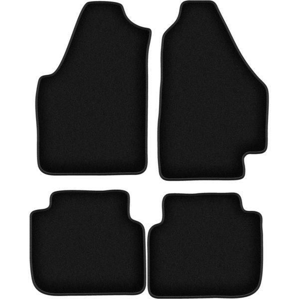 Tappetini In Velluto Per Fiat Idea (2003-2010, Minivan) Neri, Set 4 Pz, Con Fissaggi-image