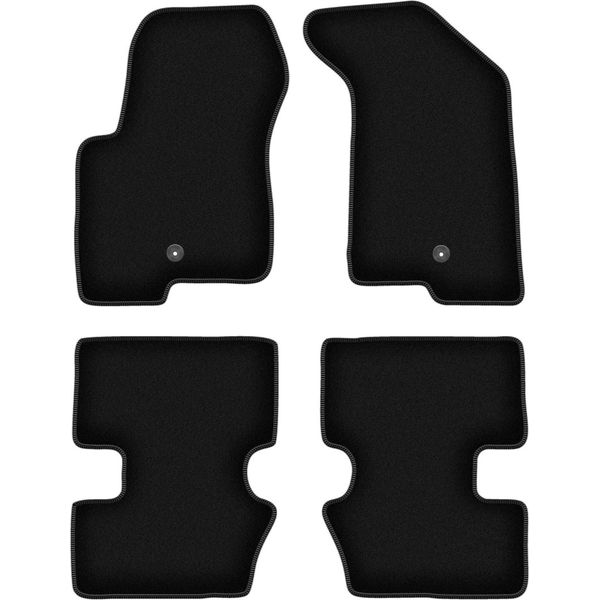 Tappetini In Velluto Per Jeep Patriot (2006-2016, Fuoristrada) Neri, Set 4 Pz, Con Fissaggi-image