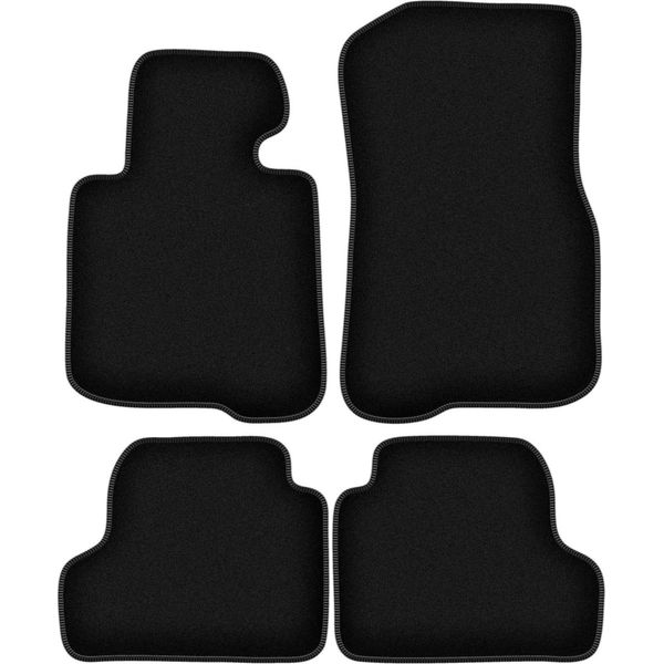 Tappetini In Velluto Per Bmw 4 F33 (2013-, Coupé Cabrio) Neri, Set 4 Pz, Con Fissaggi-image
