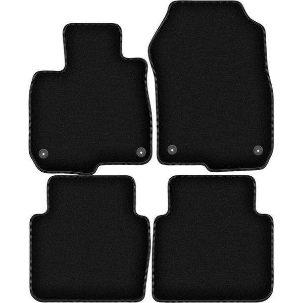 Tappetini In Velluto Per Honda CR-V V (2018-, Suv) Neri, Set 4 Pz, Con Fissaggi-image