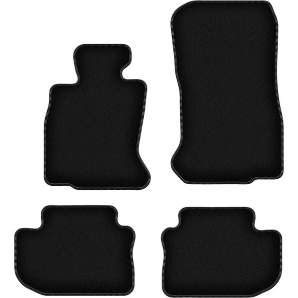 Tappetini In Velluto Per Bmw 6 F06 (2012-2019, Gran Coupé) Neri, Set 4 Pz, Con Fissaggi-image