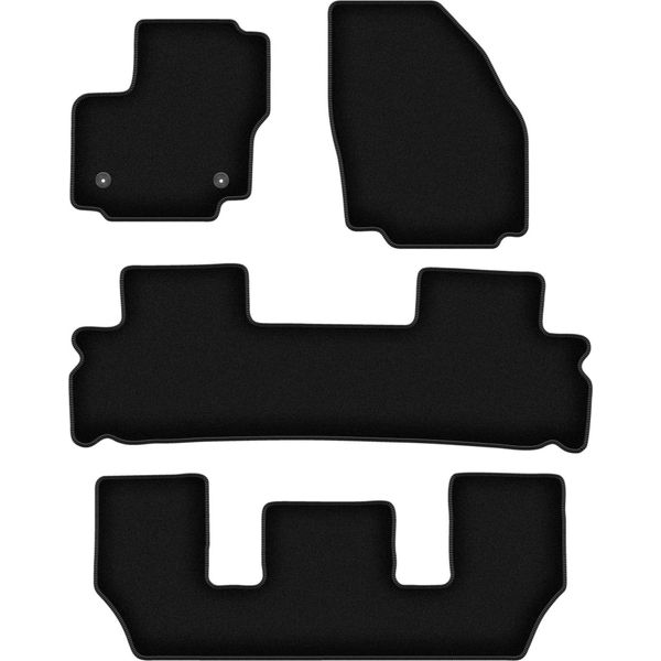 Tappetini In Velluto Per Ford Galaxy MK2 Fl (2012-2015, 7 Posti) Neri, Set 4 Pz, Con Fissaggi-image