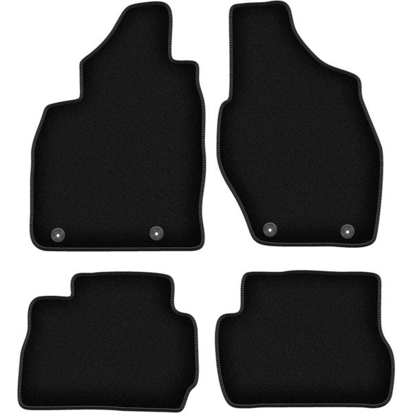 Tappetini In Velluto Per Mitsubishi Pajero Pinin (1999-2006, Suv) Neri, Set 4 Pz, Con Fissaggi-image