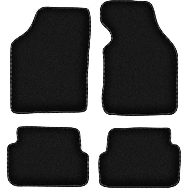 Tappetini In Velluto Per Mazda Demio (1996-2003, Hatchback) Neri, Set 4 Pz, Con Fissaggi-image