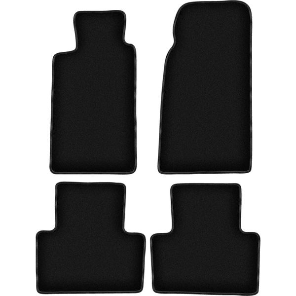 Tappetini In Velluto Per Jaguar XJ6 X300 (1994-1997, Berlina) Neri, Set 4 Pz, Con Fissaggi-image