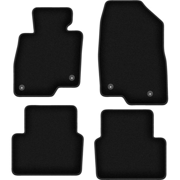 Tappetini In Velluto Per Mazda 3 Iii (Bm) (2013-, Hatchback, Berlina) Neri, Set 4 Pz, Con Fissaggi-image