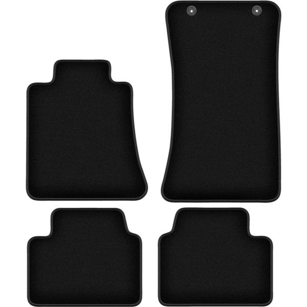 Tappetini In Velluto Per Alfa Romeo Giulia 2X4 (2WD) (2016-, Berlina) Neri, Set 4 Pz, Con Fissaggi-image