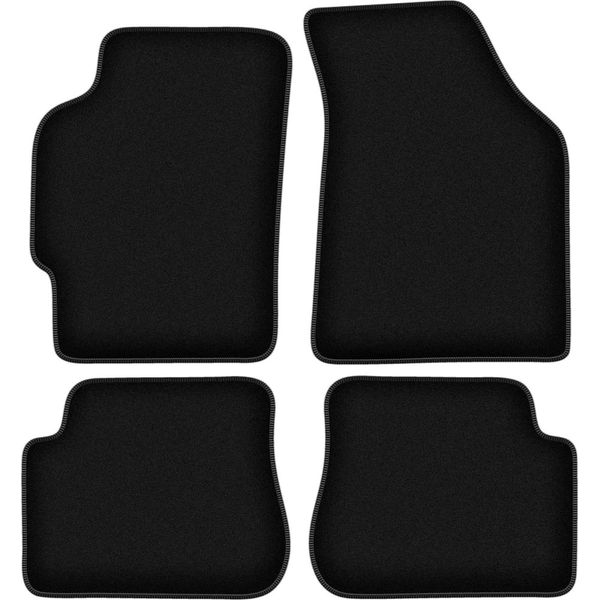 Tappetini In Velluto Per Kia Shuma (1997-2004, Berlina) Neri, Set 4 Pz, Con Fissaggi-image