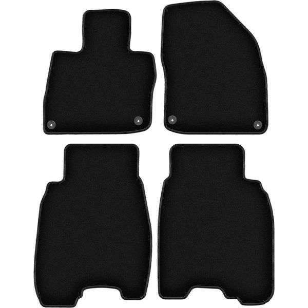 Tappetini In Velluto Per Honda Civic Viii (Ufo) (2006-2012, Hatchback) Neri, Set 4 Pz, Con Fissaggi-image