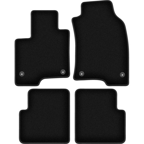 Tappetini In Velluto Per Fiat Panda Iii (2012-, Hatchback) Neri, Set 4 Pz, Con Fissaggi-image