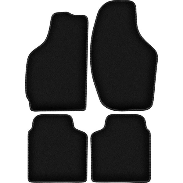 Tappetini In Velluto Per Daewoo Tico (1996-2001, Hatchback) Neri, Set 4 Pz, Con Fissaggi-image