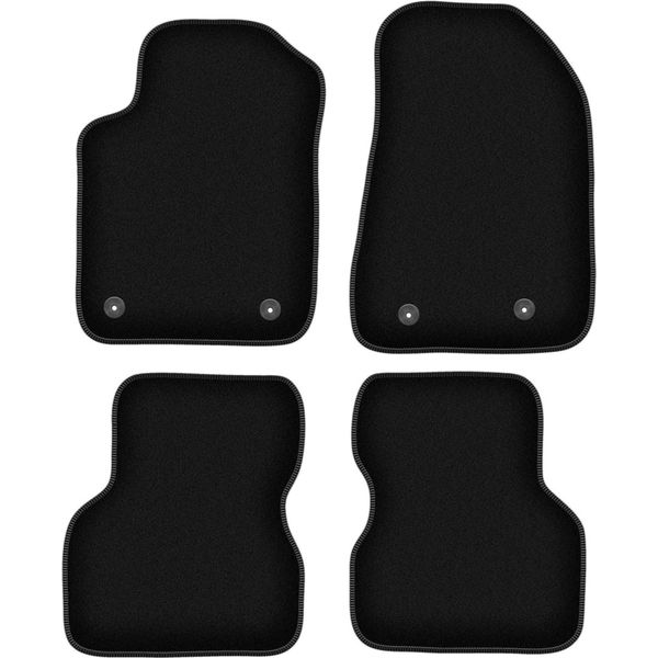 Tappetini In Velluto Per Alfa Romeo Giulietta (2010-2020, Hatchback) Neri, Set 4 Pz, Con Fissaggi-image