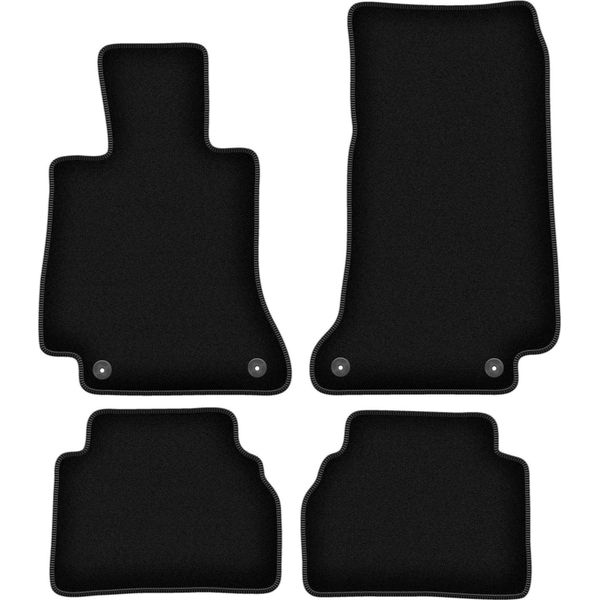 Tappetini In Velluto Per Mercedes E W213 (2015-, Berlina, Station Wagon, Liftback, Coupé) Neri, Set 4 Pz, Con Fissaggi-image