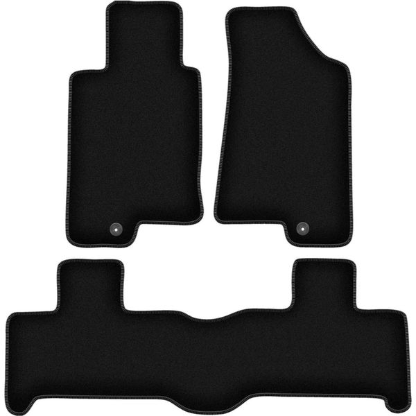 Tappetini In Velluto Per Hummer H3 (2005-2010, Suv) Neri, Set 3 Pz, Con Fissaggi-image
