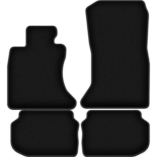 Tappetini In Velluto Per Bmw 5 F10 Xdrive (2010-2013, Berlina) Neri, Set 4 Pz, Con Fissaggi-image