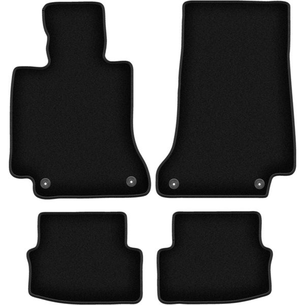 Tappetini In Velluto Per Mercedes C W205 (2015-, Coupé, Cabriolet) Neri, Set 4 Pz, Con Fissaggi-image