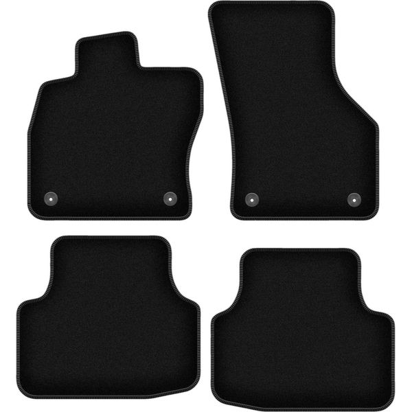 Tappetini In Velluto Per Seat Leon Iv (2020-, Berlina, Station Wagon, Variant, Liftback) Neri, Set 4 Pz, Con Fissaggi-image