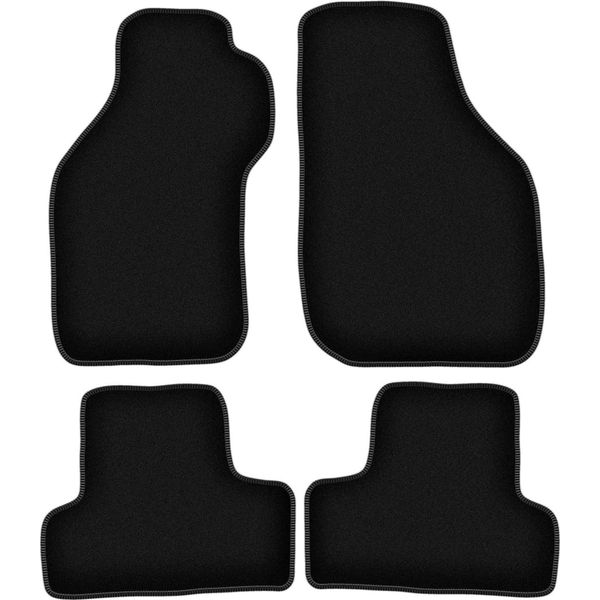 Tappetini In Velluto Per Mitsubishi Eclipse Iii (1999-2006, Coupé) Neri, Set 4 Pz, Con Fissaggi-image