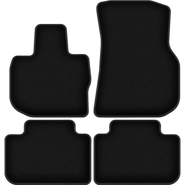 Tappetini In Velluto Per Bmw X3 G01 (2017-, Suv) Neri, Set 4 Pz, Con Fissaggi-image