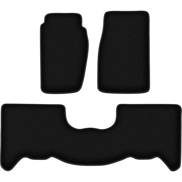 Tappetini In Velluto Per Jeep Grand Cherokee Zj (1998-2005, Fuoristrada) Neri, Set 4 Pz, Con Fissaggi-image