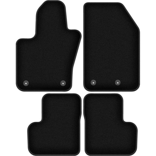 Tappetini In Velluto Per Fiat 500X Fl (2018-, Crossover) Neri, Set 4 Pz, Con Fissaggi-image