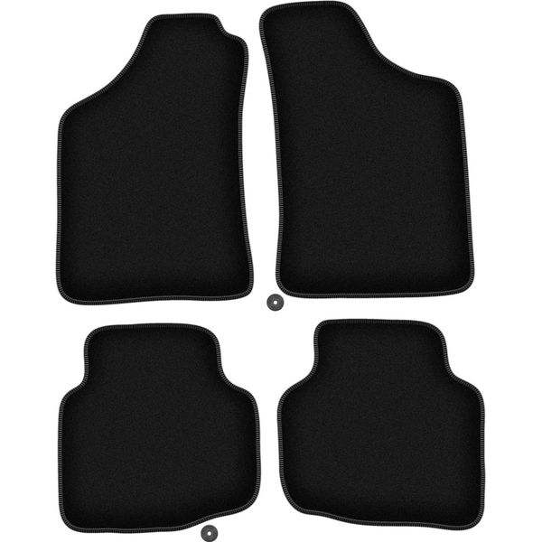 Tappetini In Velluto Per Mitsubishi L200 Triton (2001-2006, Pickup) Neri, Set 4 Pz, Con Fissaggi-image