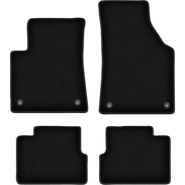 Tappetini In Velluto Per Jeep Cherokee Kl (2013-, Suv) Neri, Set 4 Pz, Con Fissaggi-image