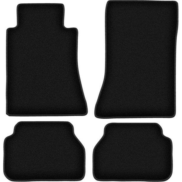 Tappetini In Velluto Per Mercedes E W124 (1984-1997, Coupé) Neri, Set 4 Pz, Con Fissaggi-image