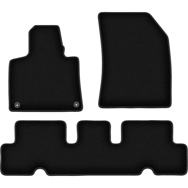 Tappetini In Velluto Per Citroen C4 Picasso Ii (2013-, Minivan) Neri, Set 3 Pz, Con Fissaggi-image