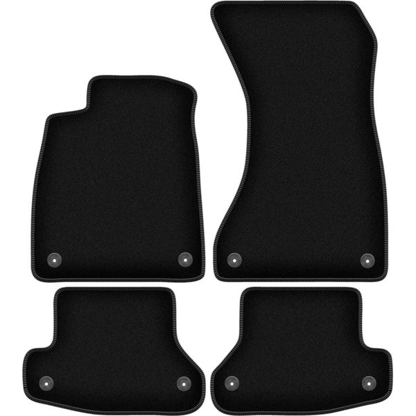 Tappetini In Velluto Per Audi A5 F53 (2016-, Coupé) Neri, Set 4 Pz, Con Fissaggi-image