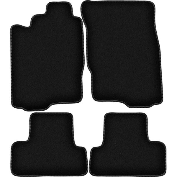 Tappetini In Velluto Per Mitsubishi Eclipse Iv (2006-, Coupé) Neri, Set 4 Pz, Con Fissaggi-image