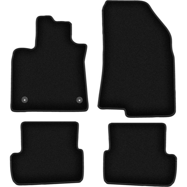 Tappetini In Velluto Per Dacia Sandero Iii Stepway (2021-, Hatchback) Neri, Set 4 Pz, Con Fissaggi-image