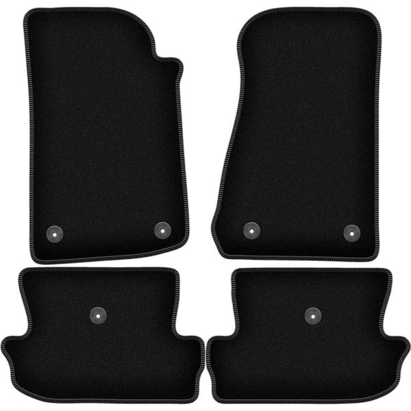 Tappetini In Velluto Per Jeep Wrangler Jl (2017-, 4 Porte) Neri, Set 4 Pz, Con Fissaggi-image