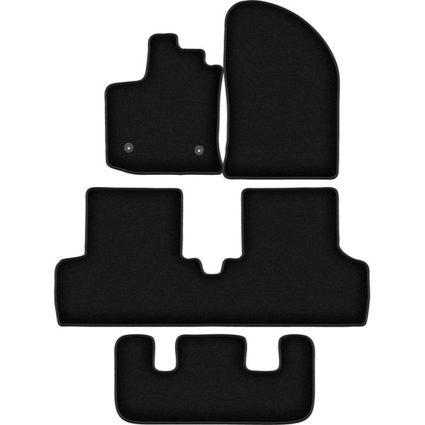 Tappetini In Velluto Per Dacia Lodgy (2012-, 7 Posti) Neri, Set 4 Pz, Con Fissaggi-image