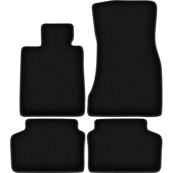 Tappetini In Velluto Per Bmw 7 G11 (2015-, Berlina Corta) Neri, Set 4 Pz, Con Fissaggi-image