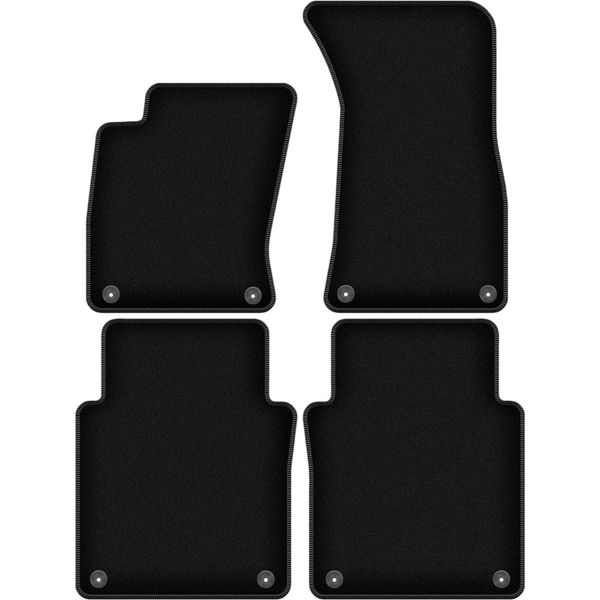 Tappetini In Velluto Per Audi A8 D3 (2002-2009, Long / Lungo) Neri, Set 4 Pz, Con Fissaggi-image