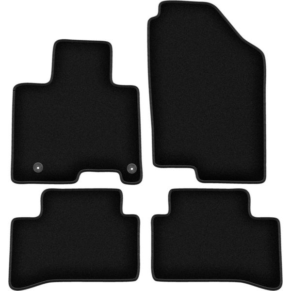 Tappetini In Velluto Per Kia Sportage V (2021-, Suv) Neri, Set 4 Pz, Con Fissaggi-image