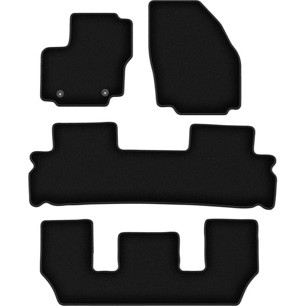 Tappetini In Velluto Per Ford Galaxy MK2 (2006-2011, 7 Posti) Neri, Set 4 Pz, Con Fissaggi-image