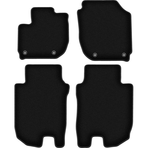 Tappetini In Velluto Per Honda HR-V Iii (2018-, Crossover) Neri, Set 4 Pz, Con Fissaggi-image