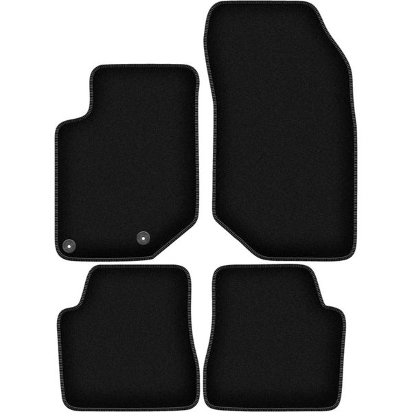 Tappetini In Velluto Per Citroen C4 Iii (2020-, Hatchback) Neri, Set 4 Pz, Con Fissaggi-image