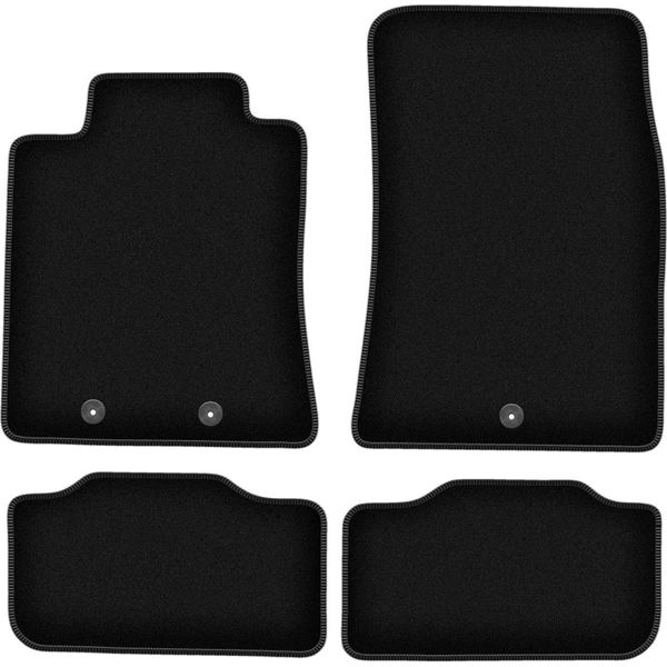 Tappetini In Velluto Per Hyundai Genesis G80 (2013-, Berlina) Neri, Set 4 Pz, Con Fissaggi-image