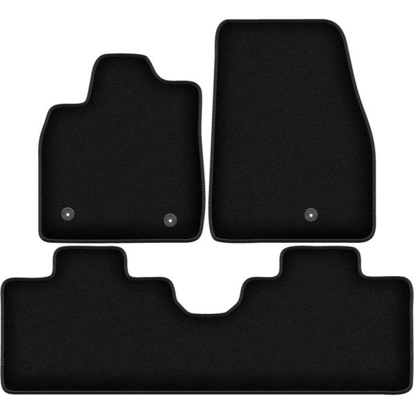 Tappetini In Velluto Per Ford Mustang Mach-E (2020-, 0) Neri, Set 3 Pz, Con Fissaggi-image