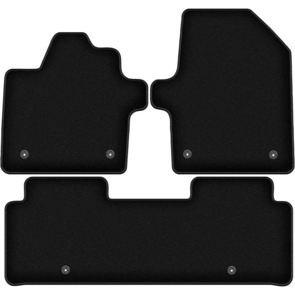 Tappetini In Velluto Per Kia EV6 (2021-, Crossover) Neri, Set 3 Pz, Con Fissaggi-image