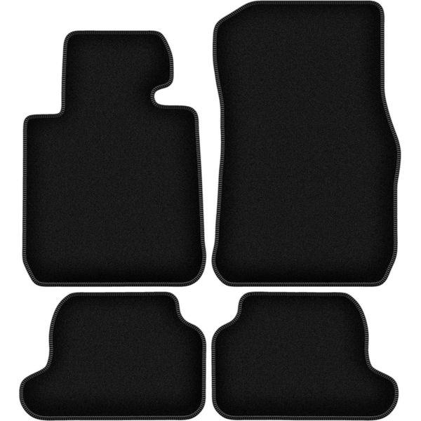 Tappetini In Velluto Per Bmw 1 F23 (2011-2019, Cabriolet) Neri, Set 4 Pz, Con Fissaggi-image