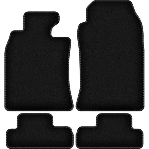 Tappetini In Velluto Per Mini Cooper R52 (2004-2008, Cabrio) Neri, Set 4 Pz, Con Fissaggi-image