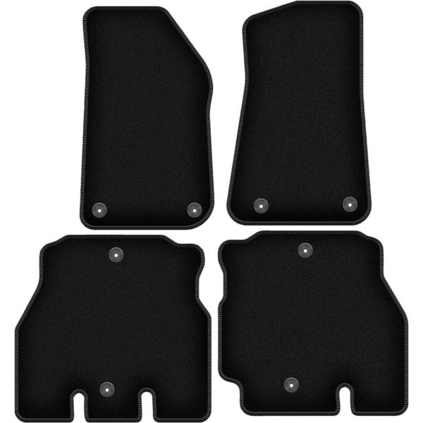 Tappetini In Velluto Per Jeep Wrangler Jl (2018-2023, 5 Porte) Neri, Set 4 Pz, Con Fissaggi-image