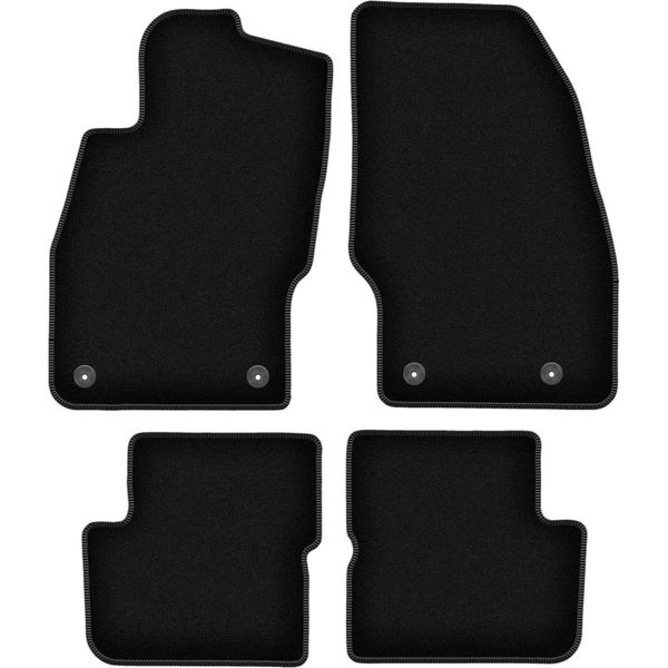 Tappetini In Velluto Per Opel Corsa D (2006-2015, Hatchback) Neri, Set 4 Pz, Con Fissaggi-image