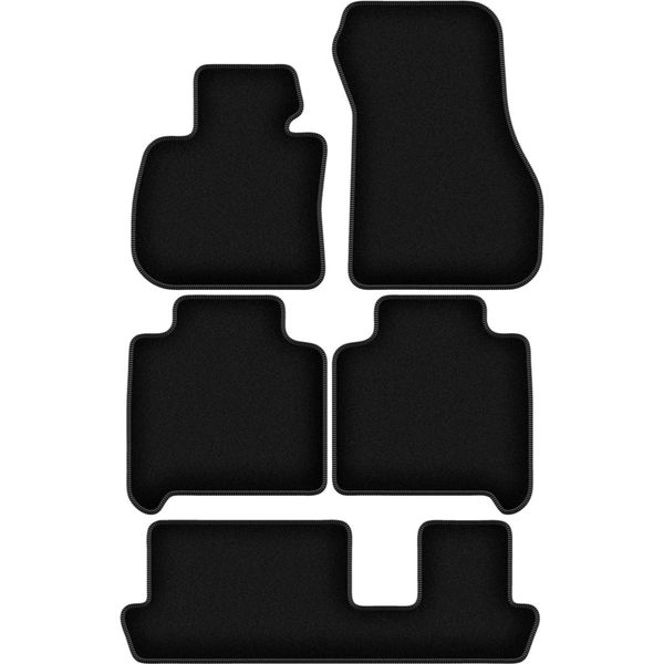 Tappetini In Velluto Per Bmw 2 F46 (2015-2022, 7 Posti) Neri, Set 5 Pz, Con Fissaggi-image