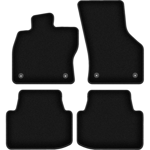 Tappetini In Velluto Per Volkswagen Passat B8 (2015-, Berlina, Station Wagon, Variant, Alltrack) Neri, Set 4 Pz, Con Fissaggi-image